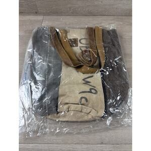 The Barrel Shack The Pascale Tote/Duffel Bag Cotton Wool Leather MSRP $230.00